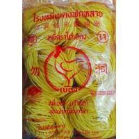 ราคา หมี่เบตง หมี่เหลือง เส้นหมี่เจ อบแห้ง ไม่มีส่วนผสมของไข่ไก่ ตราไก่เบตง บรรจุ 12 ก้อน ถุง 450 กรัม (22355165554)