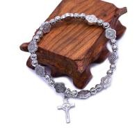 ราคา 1PC St Benedict Sโบราณเงินกำไลข้อมือลูกปัดรูปไม้กางเขนไม้กางเขนคริสต์ไอคอนมือสร้อยข้อมือลูกปัดสร้อยข้อมือลูกประคำ (6312660265)