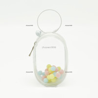 ราคา zhaowei Thicken Transparent PVC Clear Doll Bag Storage Case Keychain Bag Doll Organization Toy Storage Case With Plush Ball (22207595947)