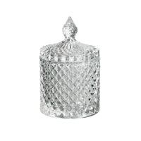 ราคา แก้วลายหนามขนุน ผอบแก้ว กระปุกแก้วคริสตัล ถ้วยแก้วพร้อมฝาปิด รุ่น 3221 (16595012274)