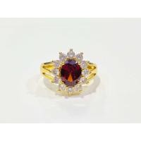 ราคา แหวนพลอยล้อมเพชร ฟรีไซส์ (21387882802)