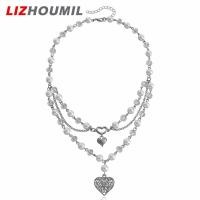 ราคา LIZHOUMIL Womens High Gloss Pearl Cross Necklace Layered Cross Star Choker Necklace Double Layered Gothic Tassel Cross Necklace For Jewelry Gift (21746150558)