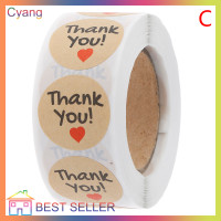 ราคา Cyang สติกเกอร์ขอบคุณ500ชิ้นฉลากลายตราประทับสติ๊กเกอร์บาร์โค้ดกระดาษทรงกลมสำหรับตกแต่ง (22272680911)