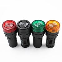 ราคา AD16 22SM 12V 24V 220V 22มม แฟลชไฟสัญญาณ LED สีแดง active Buzzer Beep Alarm ไฟแสดงสถานะสีแดงสีเขียวสีเหลือง (12846650392)