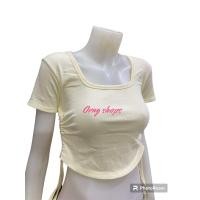 ราคา เอวลอยแขนสั้นคอเหลี่ยมเชือกข้าง (21241728250)