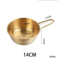 ราคา OMC ชามเกาหลีมีหูจับ ถ้วยมักกอลลี ชามเกาหลีสแตนเลส ชามเกาหลีสีทอง ชามมักกอลลี ถ้วยชามเกาหลี (21804810563)