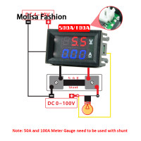 ราคา SAI LI WEI อุปกรณ์มิเตอร์ทดสอบมิเตอร์วัดกระแสไฟและมิเตอร์วัดกระแสไฟ DC 100V 100A (22232453798)