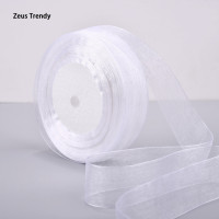 ราคา QIAN TI ZI 2 5ซม 50หลาริบบิ้นผ้าไหมแก้วคริสต์มาสปาร์ตี้ DIY ที่บ้านให้ผ้าคลุมของตกแต่งงานแต่งงานริบบิ้นผ้าพันคอ DIY (22424755073)