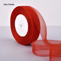 ราคา QIAN TI ZI 2 5ซม 50หลาริบบิ้นผ้าไหมแก้วคริสต์มาสปาร์ตี้ DIY ที่บ้านให้ผ้าคลุมของตกแต่งงานแต่งงานริบบิ้นผ้าพันคอ DIY (22424755076)