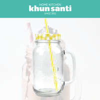 ราคา KHUN SANTI ขวดโหลมีหูจับ 650ml MC 3051แก้วกาแฟ แก้วคละลาย (18746177466)