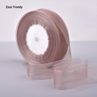 ราคา QIAN TI ZI 2 5ซม 50หลาริบบิ้นผ้าไหมแก้วคริสต์มาสปาร์ตี้ DIY ที่บ้านให้ผ้าคลุมของตกแต่งงานแต่งงานริบบิ้นผ้าพันคอ DIY (22424755065)