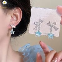 ราคา คันธนูเงินสำหรับทุกวันต่างหูเม็ดกลมอเนกประสงค์สีน้ำเงินผู้หญิงหญิงสาวสำหรับฤดูร้อนต่างหูเม็ดกลมของขวัญแฟชั่นสำหรับต่างหูพลอยเทียมรูปดาว (22208837068)