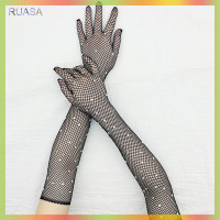 ราคา RUASA ถุงมือตาข่ายยาวสีดำสีขาวสีแดงพร้อมตาข่ายสำหรับผู้หญิงถุงมือตาข่ายจับปลาแบบกลวงสำหรับใส่นิ้วถุงมือตาข่ายคอสเพลย์แฟนซี (22272724114)