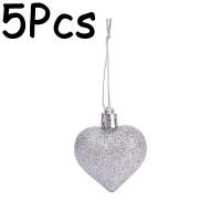 ราคา On Sale 5Pcs วันวาเลนไทน์หัวใจเครื่องประดับรูปทรงวาเลนไทน์ตกแต่งหัวใจสีแดงชมพูหัวใจแววเงิน (21273143817)