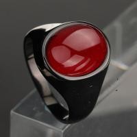 ราคา ทับทิมไพลิน Multicolor พลอยสีดำไทเทเนียมเหล็กขัดผู้ชายพังก์แฟชั่นเครื่องประดับแหวนนิ้ว (16102848579)