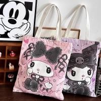 ราคา Sanrio Hellokitty กระเป๋าผ้าใบ My Melody Kuromi Cinnamoroll กระเป๋าสะพายไหล่ช้อปปิ้งความจุขนาดใหญ่ลำลองของขวัญสำหรับเด็กผู้หญิง (22178273390)