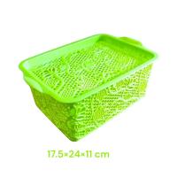 ราคา ตะกร้าเหลี่ยมมีฝา ตะกร้ามีฝาปิด ตะกร้าใส่ของ มีฝาปิด ลายฉลุ กล่องใส่ของอเนกประสงค์ (21328282463)