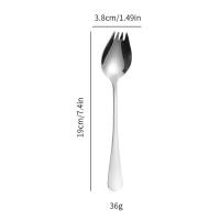 ราคา 5210A ด้ามจับแบบยาว ช้อนส้อมสลัด เหล็กไร้สนิม 2 in 1 ช้อนขนม Spork สร้างสรรค์และสร้างสรรค์ เครื่องใช้บนโต๊ะอาหารเครื่องล้างจาน ช้อนซุปช้อน สำหรับเครื่องมือห้องครัว (22233780017)