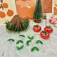 ราคา ใบเชอรี่ ใบชมพู่ ร้อยดิ้น ตกแต่งเหรียญโปรยทาน แพ็ค100ชิ้น พร้อมส่ง (22471939063)