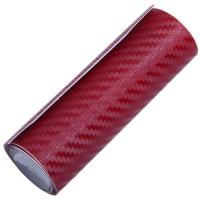 ราคา Car Vehicle DIY 3D Carbon Fiber Vinyl Wrap Roll Film Sticker Decal 70x10cm wine red (22232440157)
