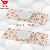 ราคา Am Ali Mall ผ้ารองจาน ที่รองแก้ว ที่รองจาน ที่รองจานอาหาร แผ่นรองจานผ้า ที่รองจานลายดอกไม้ แพ็ค2 ชิ้น (3790940621)
