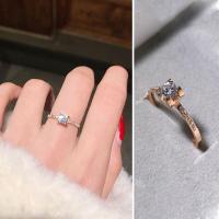 ราคา แหวนเหล็กไทเทเนียมทองคำสีกุหลาบเพชรที่สง่างามเกาหลีสำหรับเครื่องประดับแฟชั่นสำหรับผู้หญิงแหวนหมั้นงานแต่งงาน (17204874261)