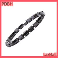 ราคา PDBH Fashion Store เครื่องประดับผู้ชายกำไลข้อมืออุปกรณ์ดูแลสุขภาพลูกปัดฮีมาไทต์แม่เหล็กธรรมชาติสีดำ (20424510295)