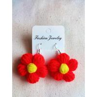 ราคา พร้อมส่งต่างหูพื้นเมืองต่างหูชาวเขาแฟชั่นน่ารักดอกไม้ไหมพรมถักงานแฮนเมดส่งด่วน (19020964622)