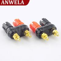 ราคา ANWELA Shop Banana Plug Speaker Gold Plating POST Terminal Connector Banana Socket Dual Female Banana Plug for Speaker Amplifier (22627535601)