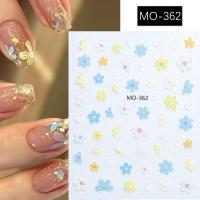 ราคา UR SUGAR 3D Cute White Wildflower Colored Beautiful Daisy Flower Sunflower Embossed Relief Nail Art Decoration Sticker Manicure Decals (22565161428)