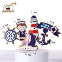 ราคา พร้อมส่ง ป้ายปักตกแต่งเค้ก HBD ชุดทหารเรือ น่ารักเว่อร์ (21264373147)
