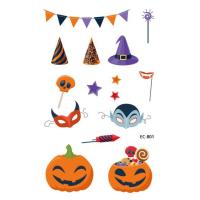 ราคา New Halloween Tattoo Stickers Funny Cartoon Funny Kids Tattoo Sticker Disposable tattoo stickers (16100119478)