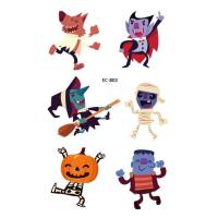 ราคา New Halloween Tattoo Stickers Funny Cartoon Funny Kids Tattoo Sticker Disposable tattoo stickers (16100119480)
