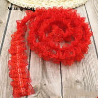 ราคา ริบบิ้น1ขนาดริบบิ้นผ้าซาตินจีบยืดหยุ่นลูกไม้ดอกไม้สูง4ซม (22132688498)