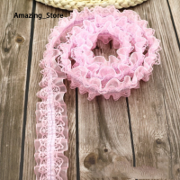 ราคา ริบบิ้น1ขนาดริบบิ้นผ้าซาตินจีบยืดหยุ่นลูกไม้ดอกไม้สูง4ซม (22132688499)