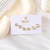 ราคา Sanhe ต่างหูแบบตุ้มตัวอักษรสร้างสรรค์สีเงิน S925 3คู่สำหรับต่างหูพลอยเทียมแฟชั่นสำหรับผู้หญิง (19045506424)