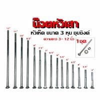 ราคา น็อตจับเสา เสาคอนกรีต เสาไม้ เสาไฟฟ้า โบลท์หัวเห็ด ยาว 3 12นิ้ว ขนาด3หุน พร้อมแหวน (21116161031)