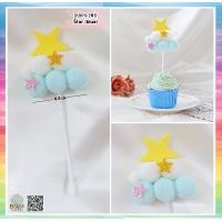 ราคา Topper ปักเค้ก รูปพระจันทร์ รูปดาว สำหรับตกแต่งเค้ก คัพเค้ก (9964860067)