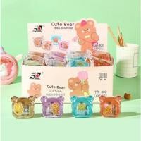 ราคา S0188 รุ่นใหม่ กบเหลาดินสอ 2รู การ์ตูน น่ารัก อย่างดี สะอาด กบ ฝาใสรูปหมี เครื่องเขียนน่ารัก (22456841966)