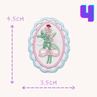 ราคา 10บาททุกชิ้น DIY สติ๊กเกอร์ติดเสื้อ อาร์มติดเสื้อ ลายวงรีปักช่อดอกไม้ ลอกกระดาษออกแล้วติดลงผ้าได้เลยค่ะง่ายมากๆๆค่ะ (17274419943)