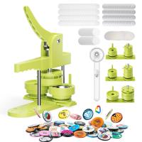 ราคา คลังสินค้าพร้อม เครื่องทำป้าย แม่พิมพ์สีชมพูม่วงและเขียว108 25 32 58มม ชุดอุปกรณ์เสริมด้านล่างพลาสติก100ชุด เครื่องตัดวงกลม3ชิ้น ที่เย็บและที่เจาะ (22518976076)