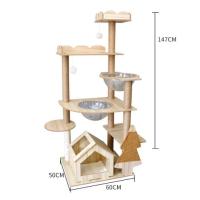 ราคา พร้อมส่ง คอนโดแมว คอนโดแมวไม้ บ้านแมว เสาลับเล็บ ขนาดใหญ่ ของเล่นแมว ขนาดใหญ่ คอนโดแมวขนาดใหญ่ สูง 142CM (21794873661)