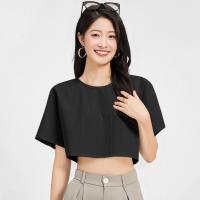 ราคา Closet Crush เสื้อยืดครอปแขนสั้นคอกลม สีขาว สีเทา สีดำ สีกากี สีน้ำเงิน (22269518382)