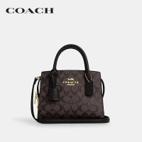 ราคา COACH กระเป๋าถือผู้หญิงรุ่น Andrea Carryall In Signature Canvas สีน้ำตาล CP083 IMAA8 (22045205744)