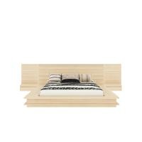 ราคา SB Design Square SB FURNITURE Zen Collection เตียงขนาด 6 ฟุต พร้อมตู้ข้างเตียง 2 ชิ้น สีไม้อ่อน 313x222x90 ซม (22086616867)