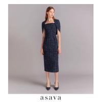 ราคา asava aw23 Asava Tweed Cape sleeve Dress เดรสผู้หญิง แต่งแขนเคป ผ่าหลัง ซิปหลัง (20540145062)