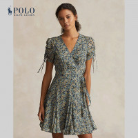 ราคา Polo Ralph Lauren ชุดเดรสผู้หญิง Floral Wrap Mini Dress รุ่น WMPODRSNFA20621 สีเขียว (21846748028)