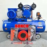 ราคา BONCHI ปั๊มลม ปั๊มลมโรตารี่ ถังลม ปั๊มลมสายพาน ขนาด 100 ลิตร มอเตอร์ 2 สูบ 3 แรงม้า มาพร้อมอุปกรณ์ 6 อย่าง (20218595501)