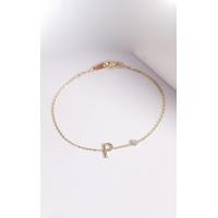 ราคา Grace Fine Jewelry สร้อยข้อมือทองแท้ 9K P Alphabet เพชรมินิมอล (18912819579)