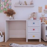 ราคา SB Design Square DISNEYHOME โต๊ะเครื่องแป้ง DISNEY รุ่น PRINCESS สีขาว มือจับฟ้า ชมพู เหลือง (22322645487)